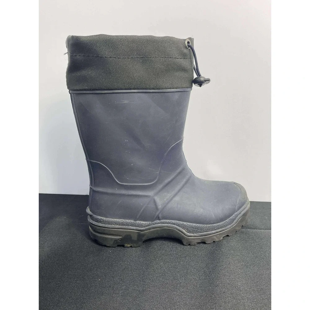 Kids Blue Rubber Rain Boots with Drawstring Cuff‎ Size 11
